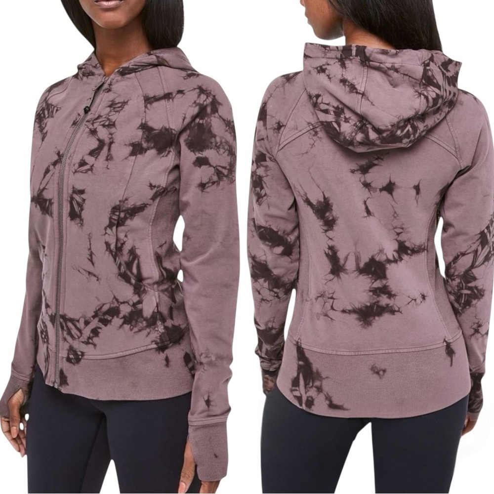 Lululemon Scuba Hoodie Shibori Antique Bark Black Satin 4